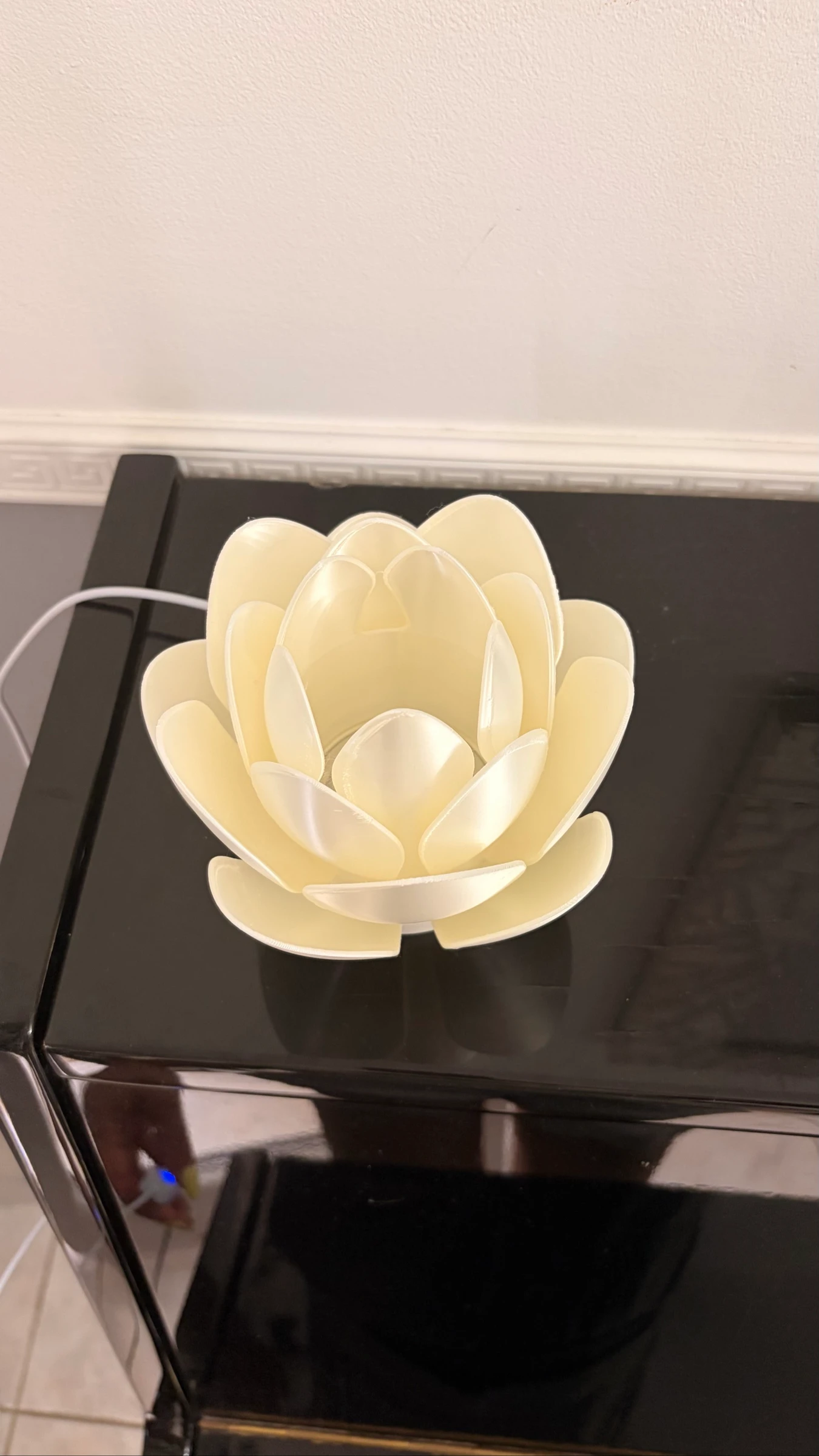 Lámpara decorativa Lotus blanco seda - lámpara de noche – photo 3